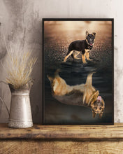 Load image into Gallery viewer, German Shepherd Reflection In Water Believe In Yourself Gift For Dog Lovers Vertical Poster
