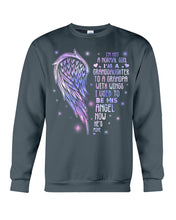 Load image into Gallery viewer, Purple Wings Gift For Angel Grandpa I Used To Be His Angel Sweatshirt
