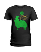 Load image into Gallery viewer, Pomeranian Long On Luck Green St. Patrick's Day Printed Mug Ladies Tee
