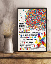 Load image into Gallery viewer, Colorful Tree In This House We Do Autism Meaningful Gift Vertical Poster
