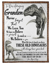 Load image into Gallery viewer, Papa And Gigi Gift For Grandson T Rex The Rest Of Mine Fleece Blanket
