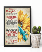 Load image into Gallery viewer, Sunflower Dolphin Mom Gift For Daughter Find Something Good In Every Day Vertical Poster
