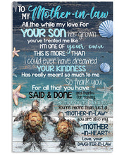 Load image into Gallery viewer, Turtle Daughter In Law Gift For Mother In Law My Love For Your Son Has Grown Vertical Poster
