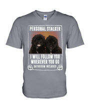 Load image into Gallery viewer, Black Pooshi Black Shipoo Personal Stalker St. Patrick's Day Printed Mug Guys V-Neck
