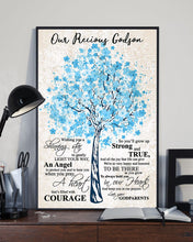 Load image into Gallery viewer, Our Precious Godson Blue Tree You'll Grow Up Strong And True Vertical Poster
