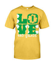Load image into Gallery viewer, 2nd Grade Love White Clover St Patrick's Day Gift For Teacher Guys Tee
