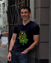 Load image into Gallery viewer, Dog Paws And Clover Shamrock Design St Patrick's Day Gift For Dog Lovers Guys V-Neck
