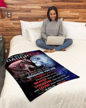 Load image into Gallery viewer, Lion Versus Wolf Straighten Your Crown Gift For Daughter Fleece Blanket
