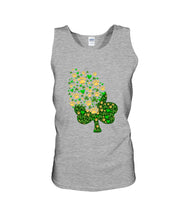 Load image into Gallery viewer, Dog Paws And Clover Shamrock Design St Patrick's Day Gift For Dog Lovers Unisex Tank Top
