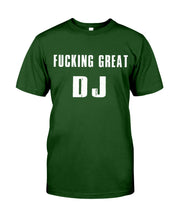 Load image into Gallery viewer, Fucking Great DJ Black And White Printed Mug Guys Tee
