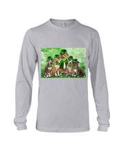 Load image into Gallery viewer, Staffordshire Leprechaun St Patrick's Day Gift For Dog Lovers Unisex Long Sleeve
