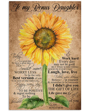 Load image into Gallery viewer, Smile More Worry Less Sunflower Mom Gift For Daughter Vertical Poster
