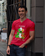 Load image into Gallery viewer, Lovely Cat And Balloons Happy St Patrick's Day Gift For Cat Lovers Guys V-Neck
