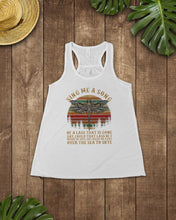 Load image into Gallery viewer, Sing Me A Song Dragonfly Retro Vintage Ladies Flowy Tank
