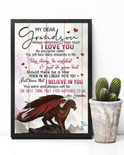 Load image into Gallery viewer, Red Dragon Stay Strong Be Beautiful Grandma Gift For Grandson Vertical Poster
