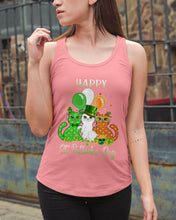 Load image into Gallery viewer, Lovely Cat And Balloons Happy St Patrick's Day Gift For Cat Lovers Ladies Flowy Tank
