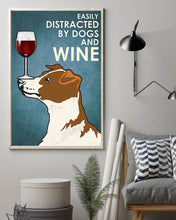 Load image into Gallery viewer, Easily Distracted By Jack Russell Terrier Dogs And Red Wine Gift For Dog Lovers Vertical Poster
