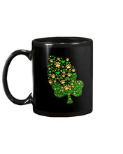 Load image into Gallery viewer, Dog Paws And Clover Shamrock Design St Patrick's Day Gift For Dog Lovers Mug
