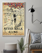 Load image into Gallery viewer, Dogs Never Walk Alone With Girl Gift For God Lovers Vertical Poster
