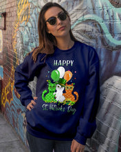 Load image into Gallery viewer, Lovely Cat And Balloons Happy St Patrick's Day Gift For Cat Lovers Sweatshirt
