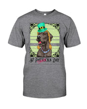 Load image into Gallery viewer, Funny Great Dane With Top Hat St Patrick's Day Gift Guys Tee
