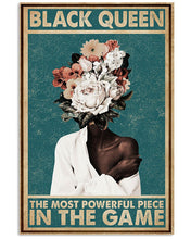 Load image into Gallery viewer, Retro Teal Black Queen The Most Powerful Piece In The Game Vertical Poster
