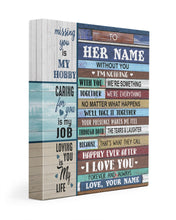 Load image into Gallery viewer, Without You I'm Nothing Custom Name Gift For Wife Matte Canvas
