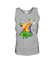 Load image into Gallery viewer, Frenchie Running On Rainbow Clover St Patrick's Day Gift For Dog Lovers Unisex Tank Top
