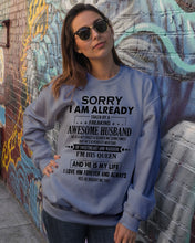 Load image into Gallery viewer, A Freaking Awesome Husband Is My Life Sweatshirt
