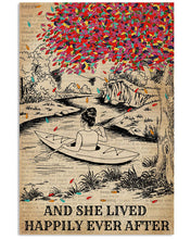 Load image into Gallery viewer, Dictionary And She Lived Happily Ever After With Kayak Vertical Poster

