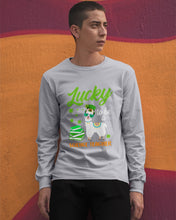 Load image into Gallery viewer, Llama Lucky To Be A Science Teacher Green Books St Patrick's Day Gift Unisex Long Sleeve
