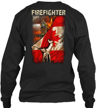 Load image into Gallery viewer, Firefighter Behind Canada Flag Gift For Firefighter Unisex Long Sleeve
