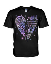 Load image into Gallery viewer, Purple Wings Gift For Angel Grandpa I Used To Be His Angel Guys V-Neck
