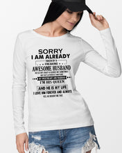 Load image into Gallery viewer, A Freaking Awesome Husband Is My Life Unisex Long Sleeve

