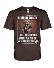 Load image into Gallery viewer, Standard Schnauzer Personal Stalker St. Patrick's Day Printed Mug Guys V-Neck
