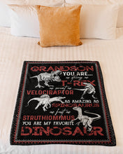 Load image into Gallery viewer, Grandma Gift For Grandson You Are Strong As T Rex Fleece Blanket
