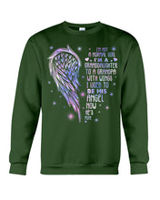 Load image into Gallery viewer, Purple Wings Gift For Angel Grandpa I Used To Be His Angel Sweatshirt
