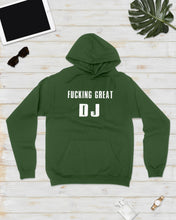Load image into Gallery viewer, Fucking Great DJ Black And White Printed Mug Hoodie
