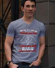 Load image into Gallery viewer, They Call Me A Lucky Man Gift For Husband Guys V-Neck
