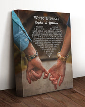 Load image into Gallery viewer, We're A Team Hand In Hand Custom Name Gift For Family Matte Canvas
