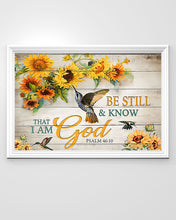 Load image into Gallery viewer, Hummingbird Be Still And Know That I Am God Horizontal Poster
