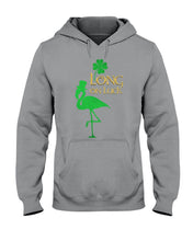 Load image into Gallery viewer, Flamingo Long On Luck Green St. Patrick's Day Printed Mug Hoodie
