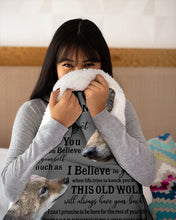 Load image into Gallery viewer, Wolf Grandma Gift For Grandson Believe In Yourself Sherpa Blanket
