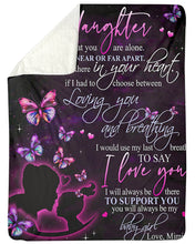 Load image into Gallery viewer, Mimi Gift For Granddaughter Butterflies Loving You And Breathing Sherpa Blanket
